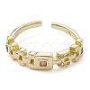 Rack Plating Brass Micro Pave Cubic Zirconia Open Cuff Rings RJEW-K257-23G-2