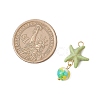 8Pcs 8 Colors Dyed Synthetic Turquoise Starfish Round Pendants PALLOY-JF04128-02-2