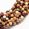 Natural Mookaite Round Bead Strands X-G-P072-34-8mm-1