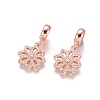 Brass Micro Pave Cubic Zirconia European Dangle Charms X-ZIRC-E163-01RG-2