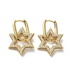Golden Brass Micro Pave Cubic Zirconia Dangle Hoop Earrings EJEW-C073-03B-G-1