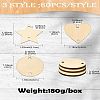 180Pcs 3 Styles Undyed Unfinished Wood Links WOOD-CJ0002-24-8