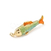 Brass Enamel Pendants KK-L255-03G-B01-2
