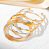 5Pcs 5 Styles Alloy Bangles WG70F83-01-3