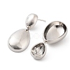 Teardrop Rack Plating Brass Studs Earrings KK-Z038-16P-2