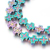 Electroplated Non-magnetic Synthetic Hematite Beads Strands G-P392-F03-2