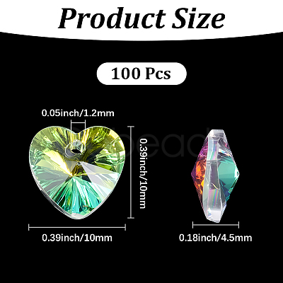 100Pcs Glass Charms GLAA-SP0001-69-1