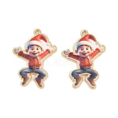 Christmas Alloy Enamel Pendants ENAM-K069-44D-G-1