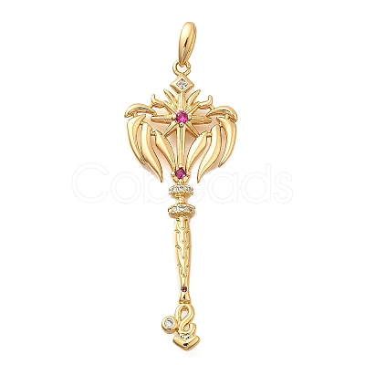Brass Micro Pave Cubic Zirconia Big Pendants X1-KK-B147-04G-08-1