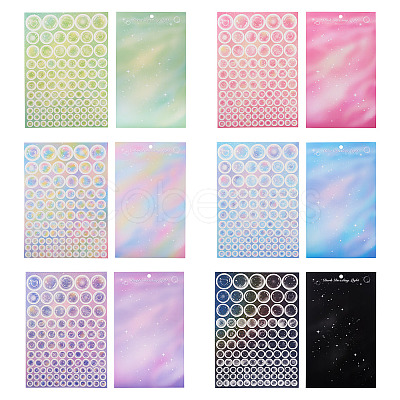 6 Sheets 6 Colors Waterproof PVC Self Adhesive Stickers DIY-TA0013-95-1