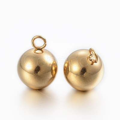 Ion Plating(IP) 304 Stainless Steel Sphere Charms STAS-H394-12G-1