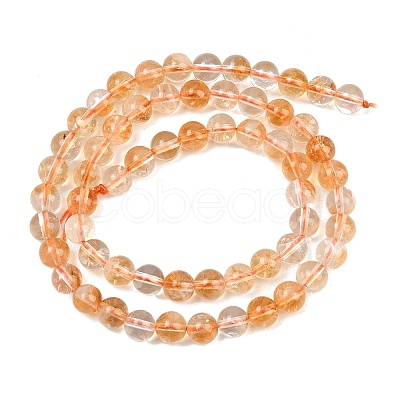 Natural Citrine(Heated) Beads Strands G-L659-A01-6mm-1