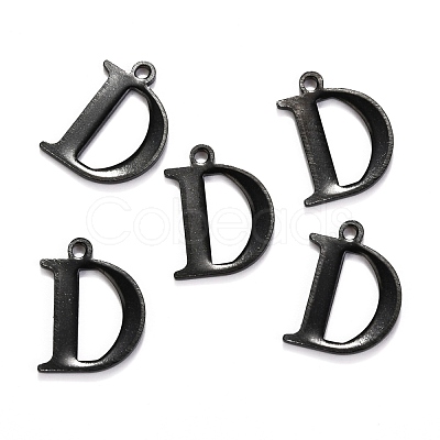 304 Stainless Steel Alphabet Charms STAS-H122-D-EB-1