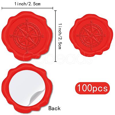 100pcs Adhesive Wax Seal Stickers DIY-CP0009-71E-1