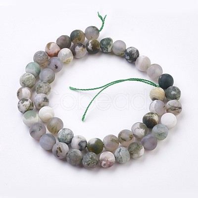 Natural Tree Agate Bead Strands X-G-J376-11F-8mm-1