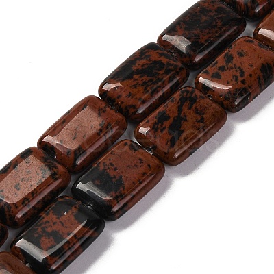 Natural Mahogany Obsidian Beads Strands G-T047-B26-01-1