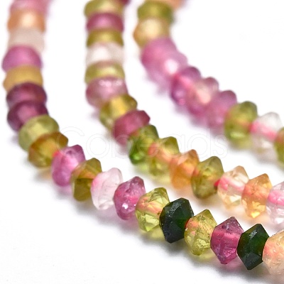 Natural Multicolor Tourmaline Beads Strands G-M353-A27-3mm-1