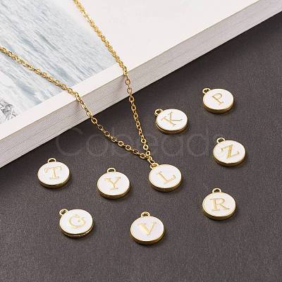 Initial Letter A~Z Alphabet Enamel Charms ENAM-X0018-07-1