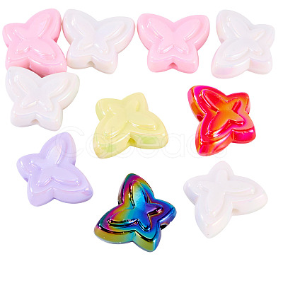 10Pcs UV Plating Opaque Acrylic Beads OACR-TA0004-08-1