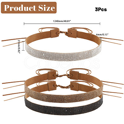 3Pcs 3 Colors Velvet Adjustable Hat Band AJEW-CA0004-15-1
