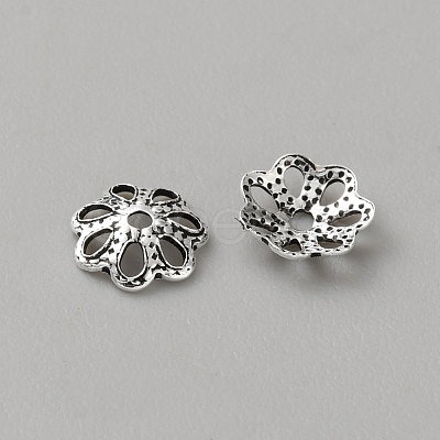 Retro 925 Sterling Silver Bead Caps STER-WH0007-17E-AS-1