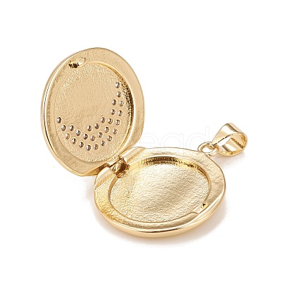 Brass Micro Pave Cubic Zirconia Locket Pendants KK-A161-42B-G-1