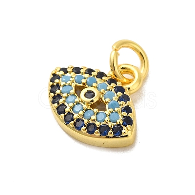 Real 18K Gold Plated Rack Plating Brass Micro Pave Cubic Zirconia Pendants Charms KK-S396-01A-1