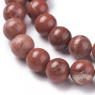 Natural Red Jasper Beads Strands G-F348-02-8mm-1