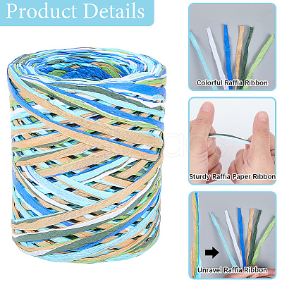 6 Colors Raffia Paper Cords OCOR-WH0063-110D-1