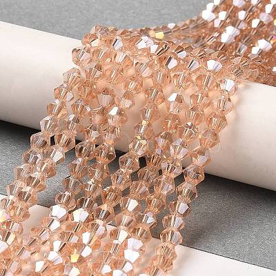 Transparent Electroplate Glass Beads Strands EGLA-A039-T3mm-B15-1