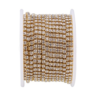 Brass Rhinestone Strass Chains CHC-T001-SS10-01C-1