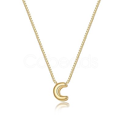 Brass Initial Pendant Box Chain Necklaces for Women FS-WG5C822-03-1