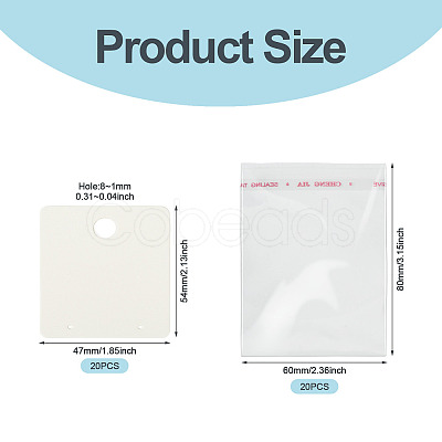 20Pcs Paper Earring Display Cards CDIS-TADJ0002-01C-1