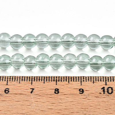 Baking Paint Transparent Glass Beads Strands DGLA-N006-6mm-08-1
