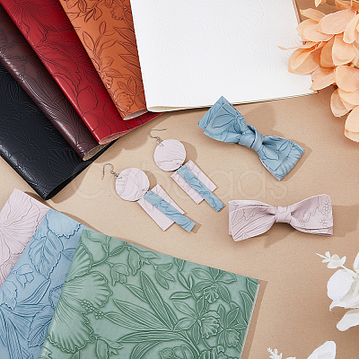 8 Sheets 8 Colors PVC Leather Fabric DIY-FH0010-89-1