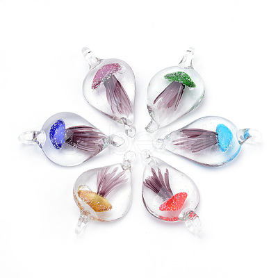 Handmade Lampwork Big Pendants LAMP-R138-12-B-1