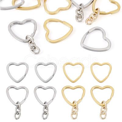 8Pcs 3 Styles 304 Stainless Steel Keychain Clasps STAS-TA0004-78-1