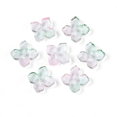 Baking Paint Transparent Glass Bead Caps DGLA-N014-04C-1