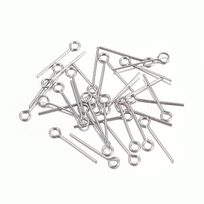 Tarnish Resistant 304 Stainless Steel Eye Pins LS-STAS-O105-01P-0.6x16mm-1