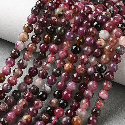 Natural Tourmaline Beads Strands G-L637-A01-4mm-1