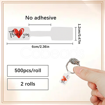 2 Rolls Writable Thank You Paper Hang Tags STIC-SP0001-06-1