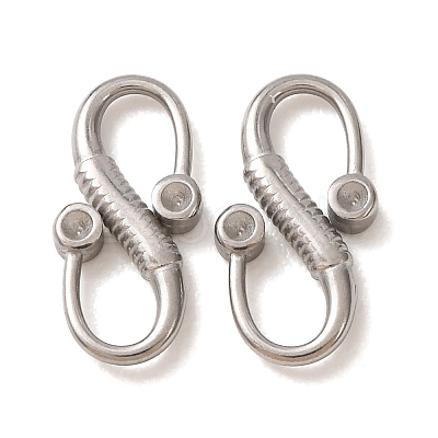 304 Stainless Steel S-Hook Clasps with Blank Bezel Cups SA-CBA7A40-03P-A-1