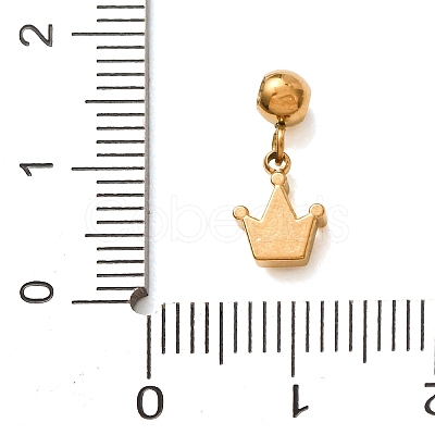 304 Stainless Steel Pave Clear Cubic Zirconia Charms CU-CBAB6EC-11G-1