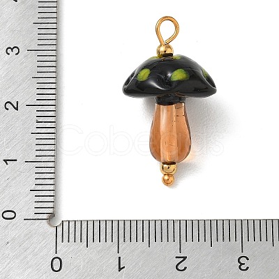 304 Stainless Steel with Handmade Bumpy Lampwork Pendants LA-CBA4231-01D-G-1