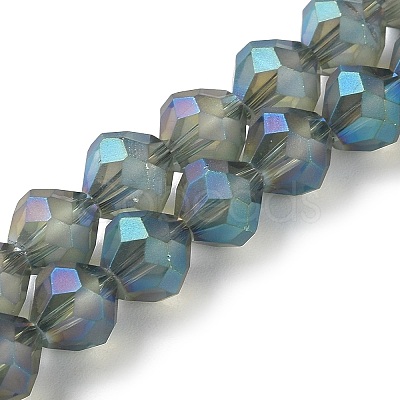 Electroplate Transparent Glass Beads Strands EGLA-I019-FR03-1
