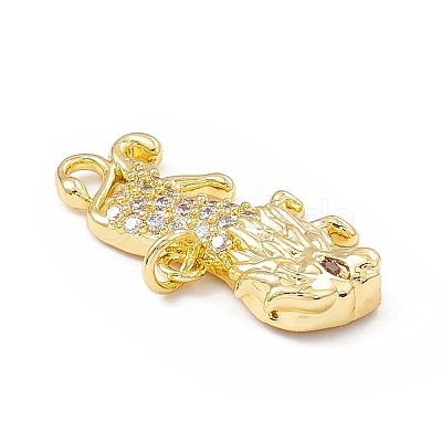 Brass Micro Pave Cubic Zirconia Pendants KK-P224-06G-1