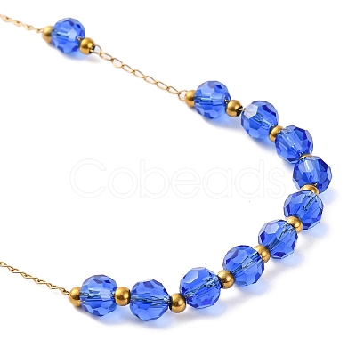 Ion Plating(IP) Crucifix Cross 304 Stainless Steel Rosary Bead Necklaces NJEW-M075-03G-07-1