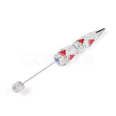 Resin & Polymer Clay Pave Rhinestone Ball-Point Pen AJEW-T013-04E-1