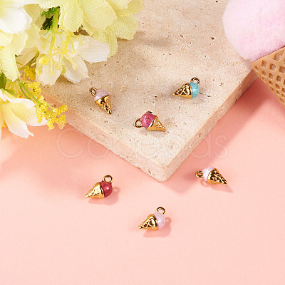 6Pcs 304 Stainless Steel Enamel Charms STAS-TA0006-42-1