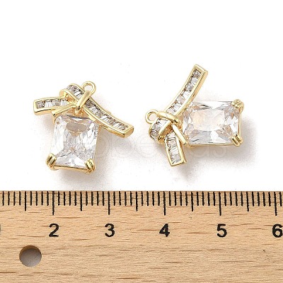 Brass with Glass Rhinestone Pendants KK-H455-30G-1